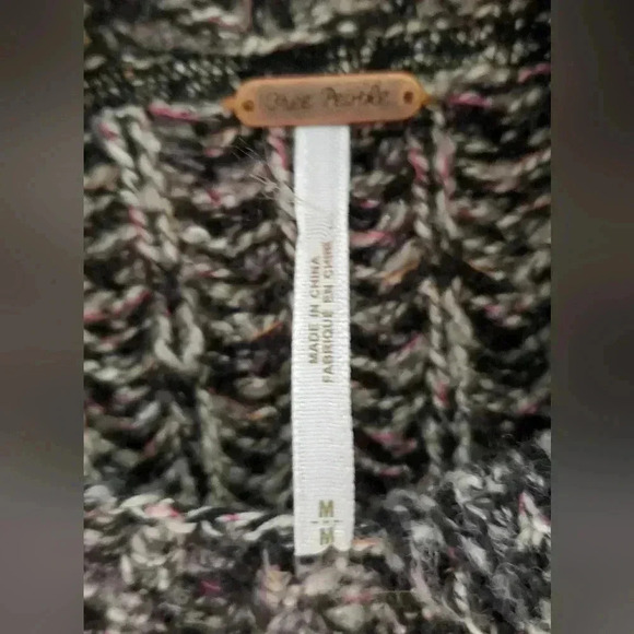 Free People Moto Side Asymetrical Zip Cardigan tweed Jacket Size M - Picture 8 of 11